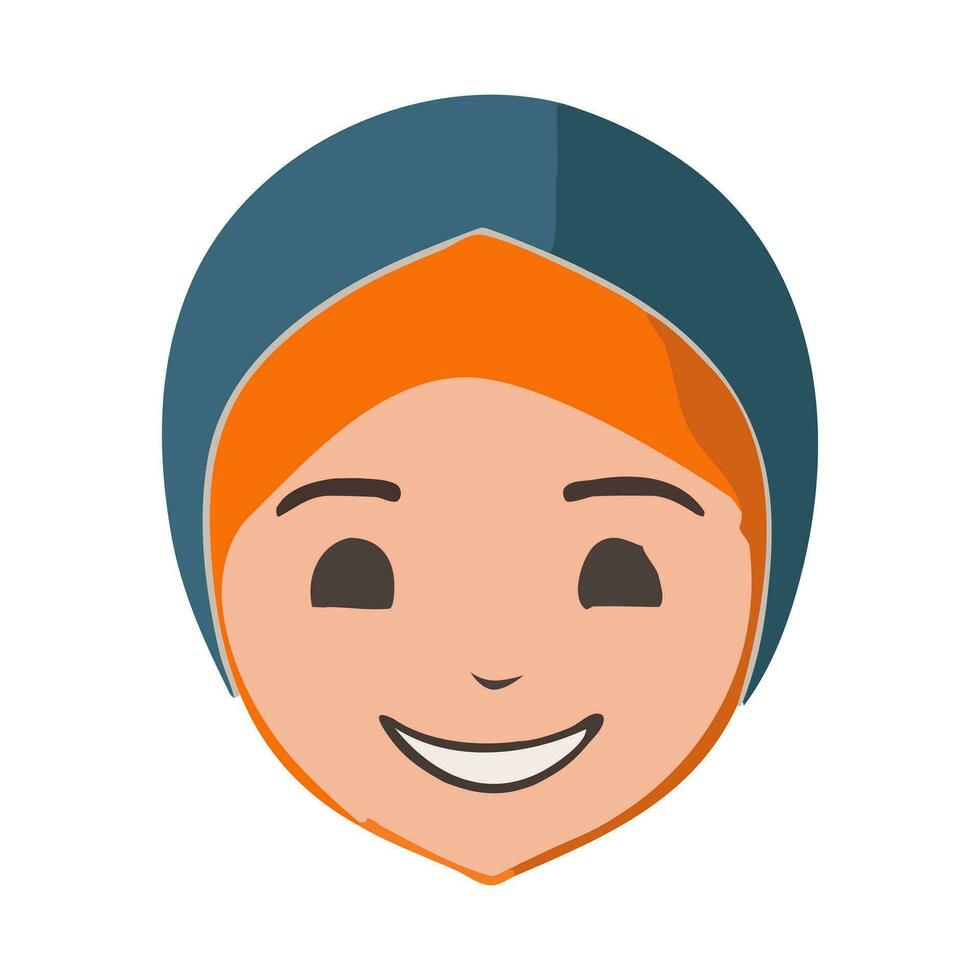 porträtt av moslem liten flicka bär hijab vektor illustration