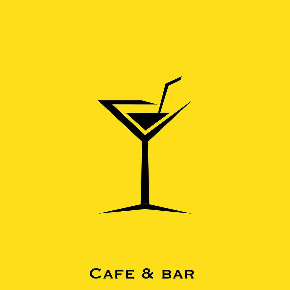 Cafe und Bar Logo Vektor. Cocktail Konzept Vektor Logo Design.