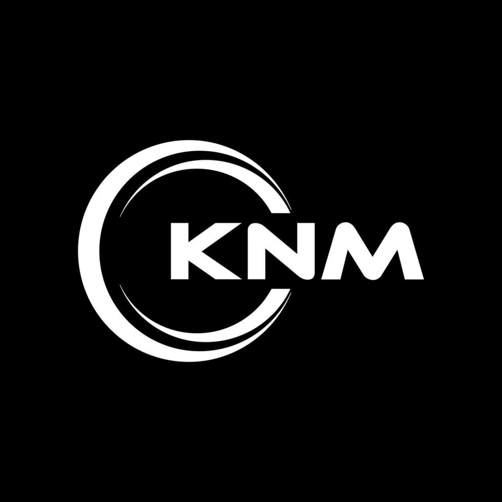 knm brev logotyp design i illustration. vektor logotyp, kalligrafi mönster för logotyp, affisch, inbjudan, etc.