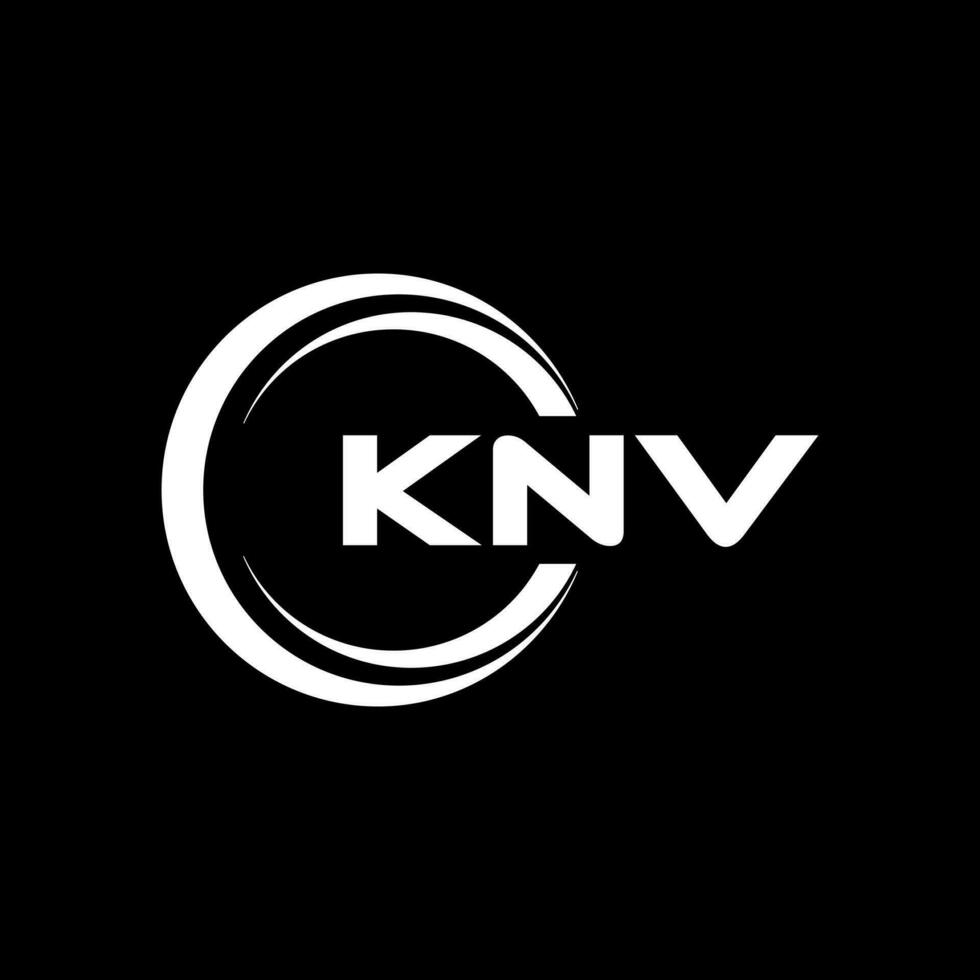 knv brev logotyp design i illustration. vektor logotyp, kalligrafi mönster för logotyp, affisch, inbjudan, etc.