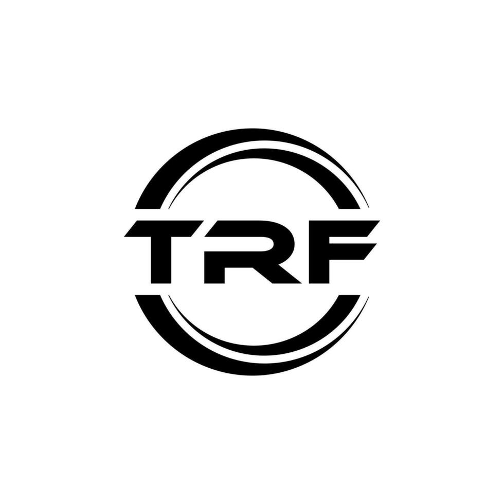 trf brev logotyp design i illustration. vektor logotyp, kalligrafi mönster för logotyp, affisch, inbjudan, etc.