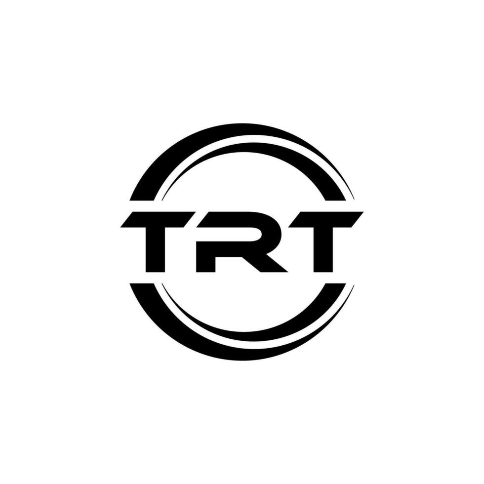 trt brev logotyp design i illustration. vektor logotyp, kalligrafi mönster för logotyp, affisch, inbjudan, etc.