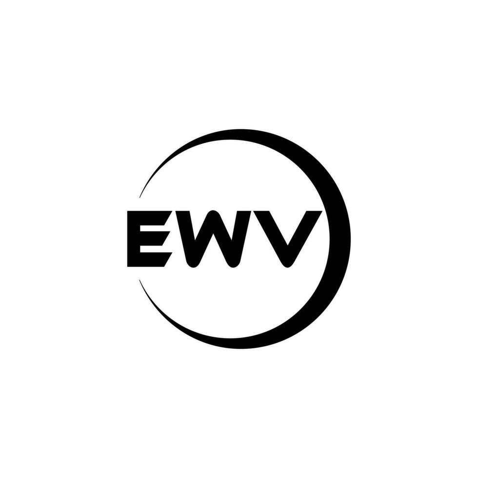 ewv brev logotyp design i illustration. vektor logotyp, kalligrafi mönster för logotyp, affisch, inbjudan, etc.