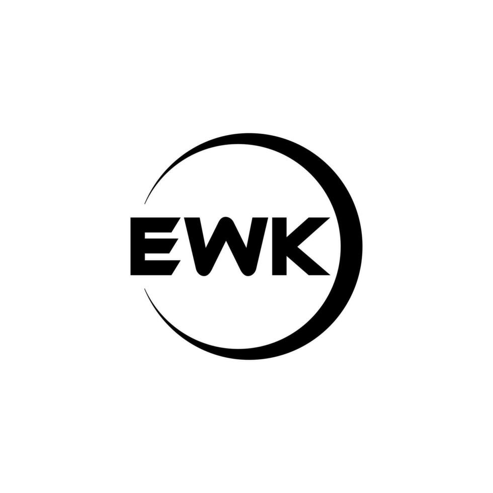 ewk brev logotyp design i illustration. vektor logotyp, kalligrafi mönster för logotyp, affisch, inbjudan, etc.