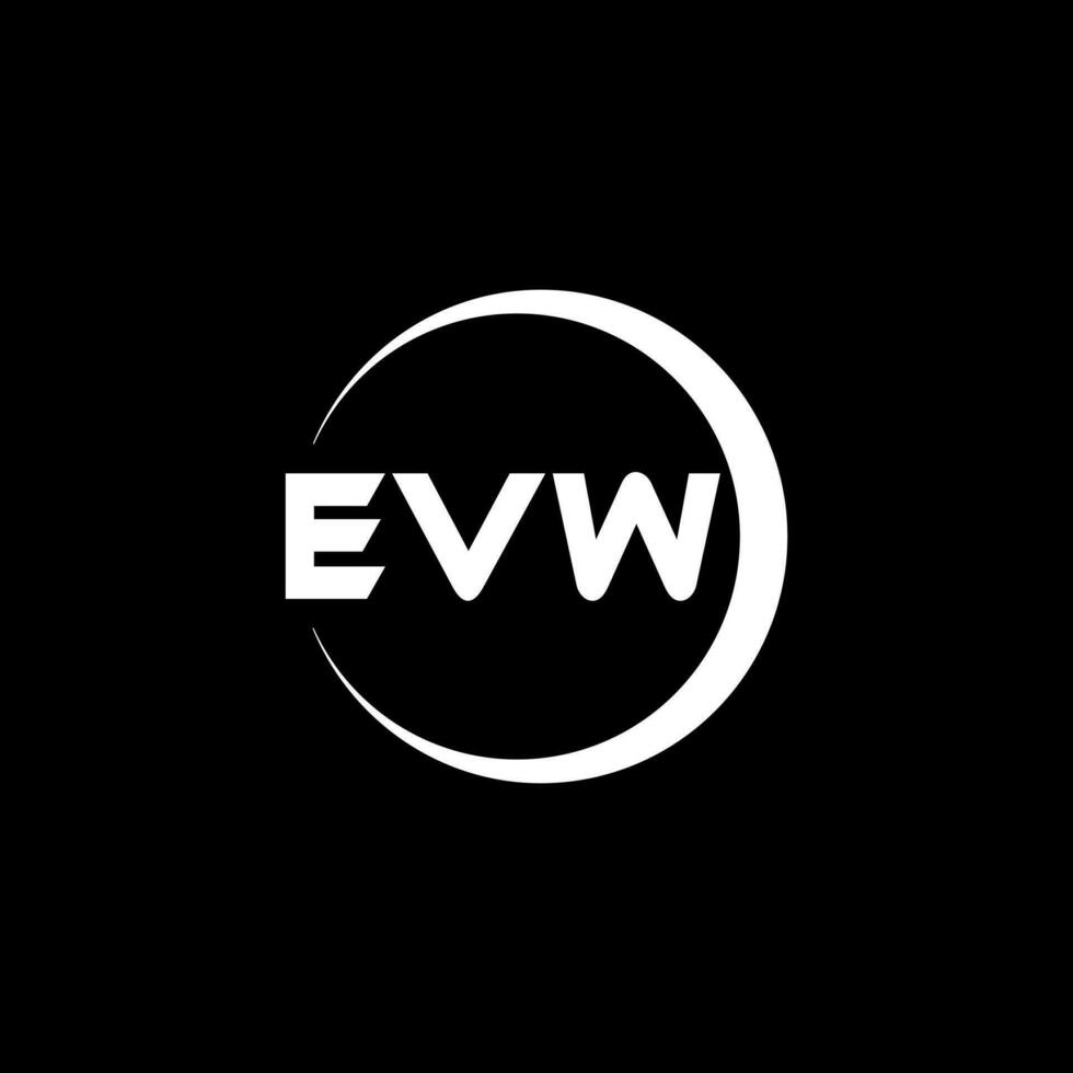 evw brev logotyp design i illustration. vektor logotyp, kalligrafi mönster för logotyp, affisch, inbjudan, etc.