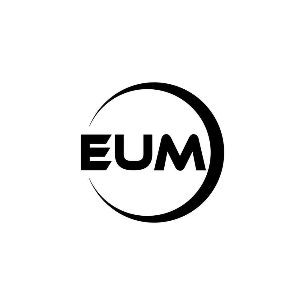 eum brev logotyp design i illustration. vektor logotyp, kalligrafi mönster för logotyp, affisch, inbjudan, etc.