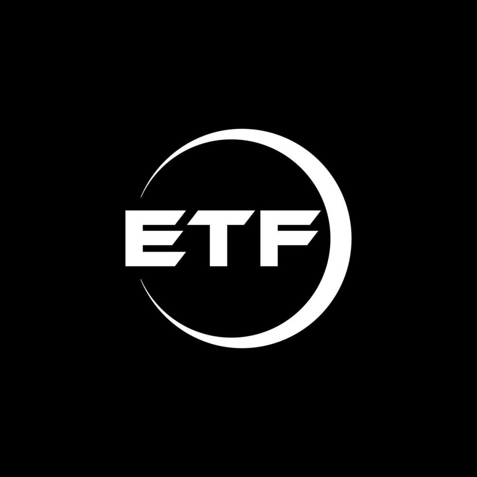 etf brev logotyp design i illustration. vektor logotyp, kalligrafi mönster för logotyp, affisch, inbjudan, etc.