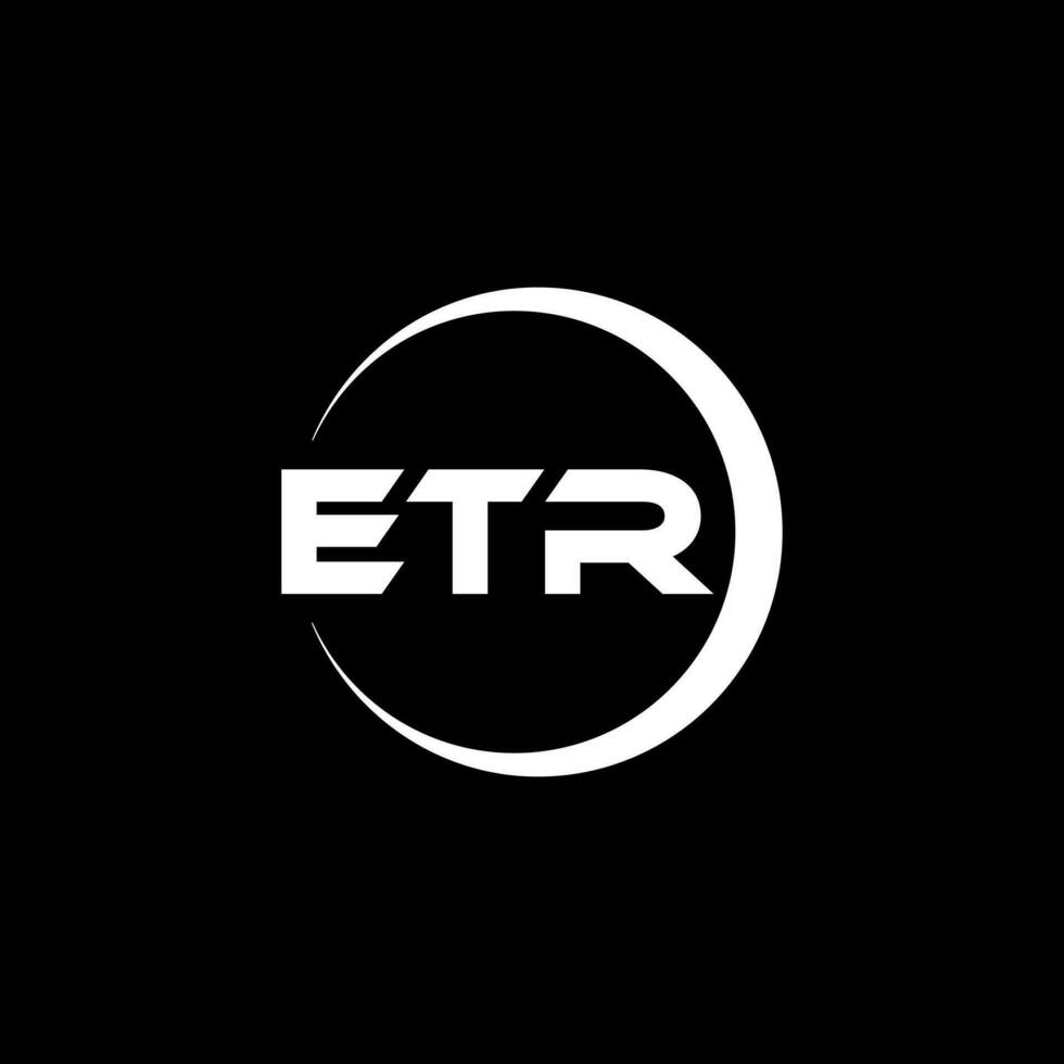 etr brev logotyp design i illustration. vektor logotyp, kalligrafi mönster för logotyp, affisch, inbjudan, etc.