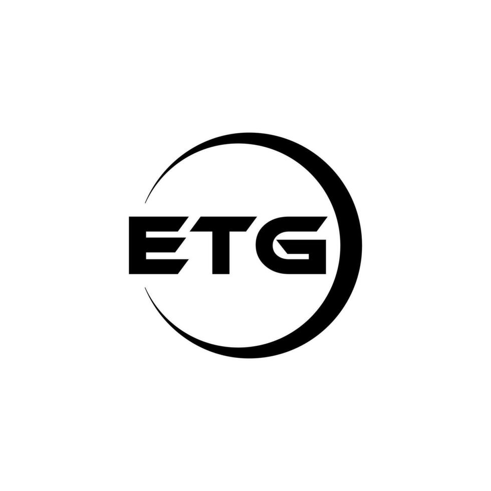 ETG-Brief-Logo-Design in Abbildung. Vektorlogo, Kalligrafie-Designs für Logo, Poster, Einladung usw. vektor