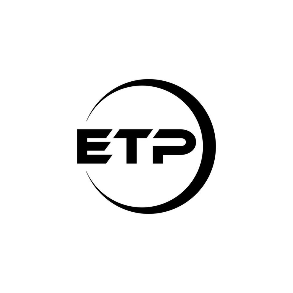 etp brev logotyp design i illustration. vektor logotyp, kalligrafi mönster för logotyp, affisch, inbjudan, etc.