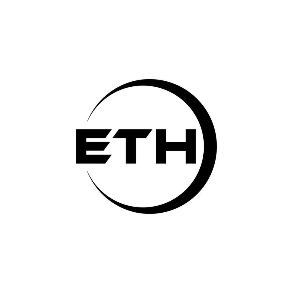 eth brev logotyp design i illustration. vektor logotyp, kalligrafi mönster för logotyp, affisch, inbjudan, etc.