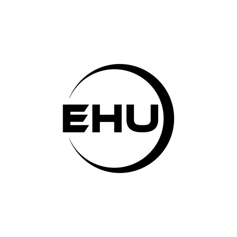 Ehu-Brief-Logo-Design in Abbildung. Vektorlogo, Kalligrafie-Designs für Logo, Poster, Einladung usw. vektor