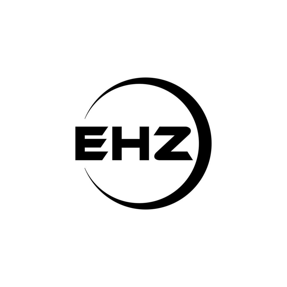 ehz brev logotyp design i illustration. vektor logotyp, kalligrafi mönster för logotyp, affisch, inbjudan, etc.