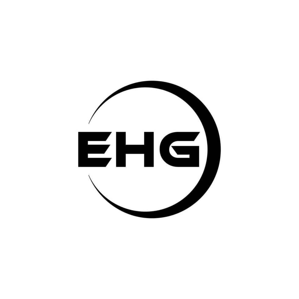 ehg brev logotyp design i illustration. vektor logotyp, kalligrafi mönster för logotyp, affisch, inbjudan, etc.