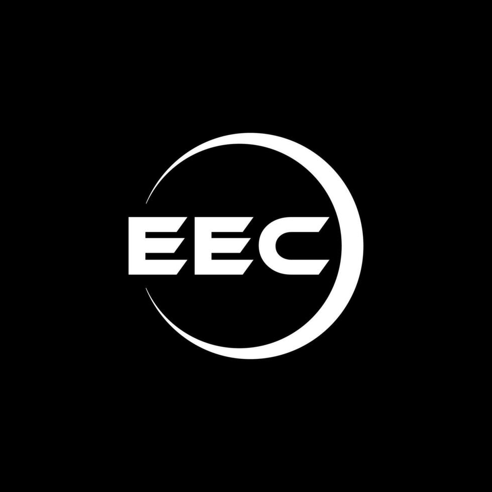 eec brev logotyp design i illustration. vektor logotyp, kalligrafi mönster för logotyp, affisch, inbjudan, etc.