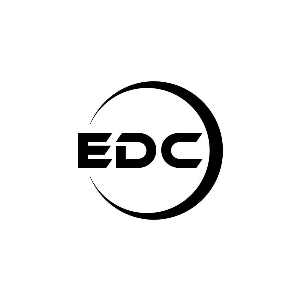 edc brev logotyp design i illustration. vektor logotyp, kalligrafi mönster för logotyp, affisch, inbjudan, etc.