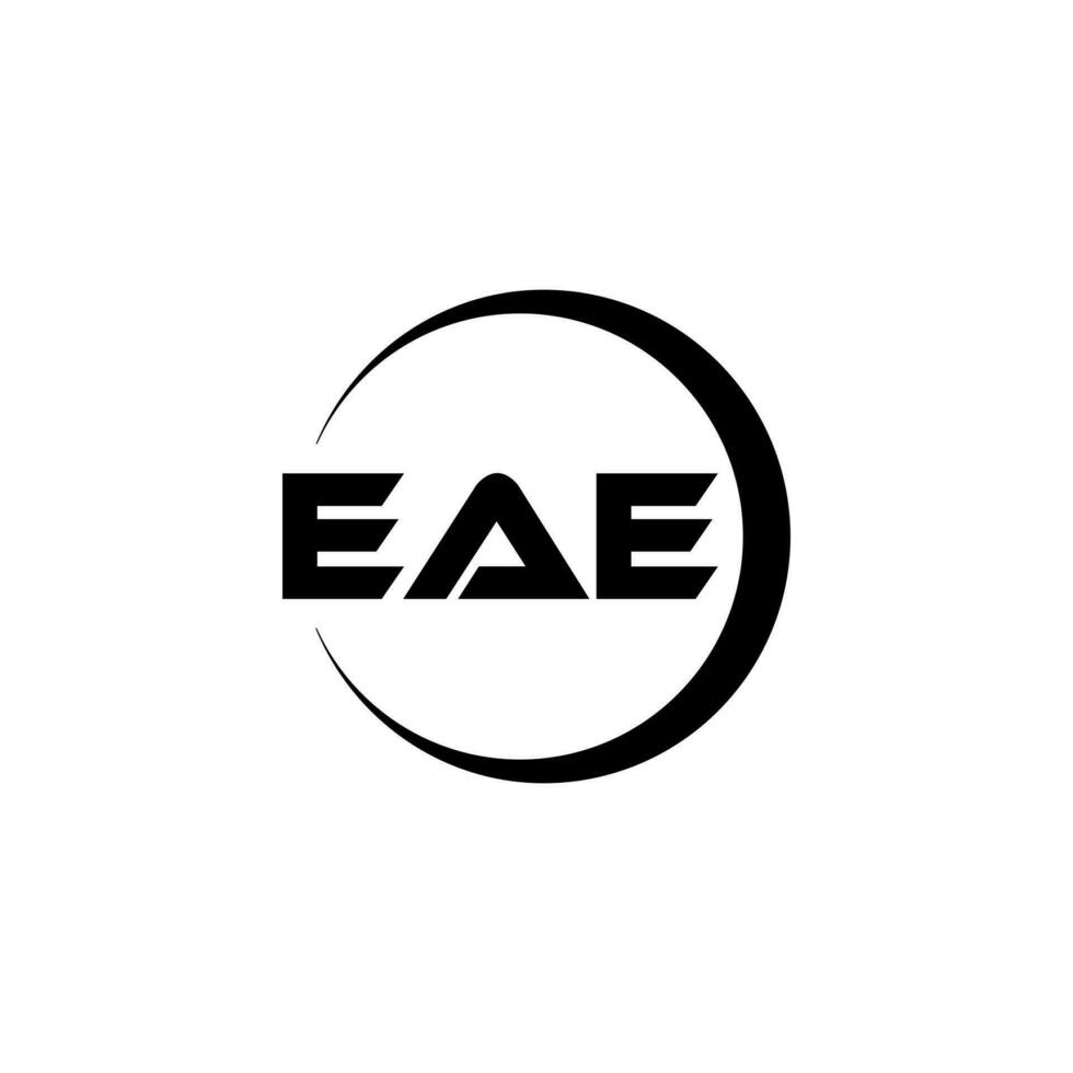 eae brev logotyp design i illustration. vektor logotyp, kalligrafi mönster för logotyp, affisch, inbjudan, etc.