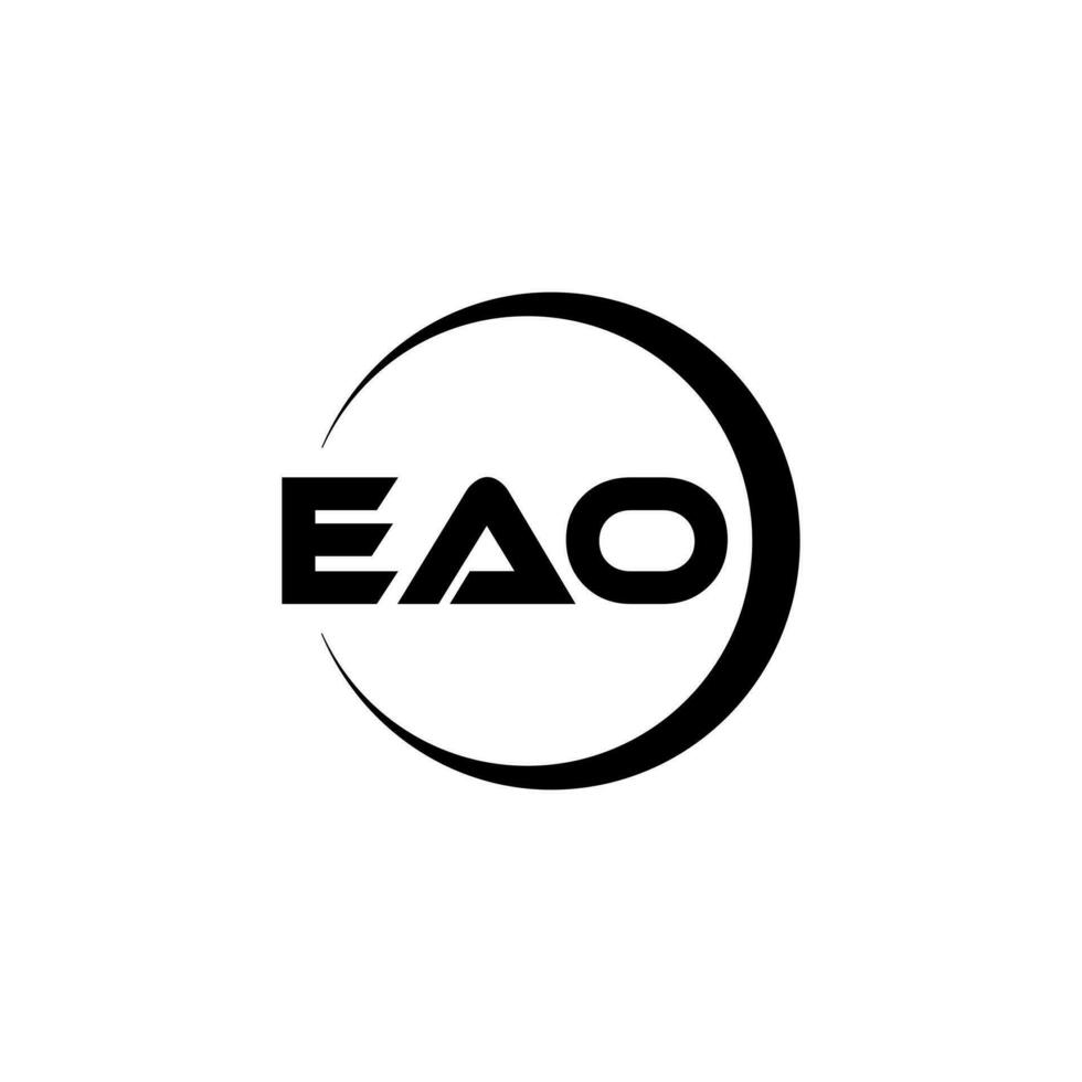 eao brev logotyp design i illustration. vektor logotyp, kalligrafi mönster för logotyp, affisch, inbjudan, etc.