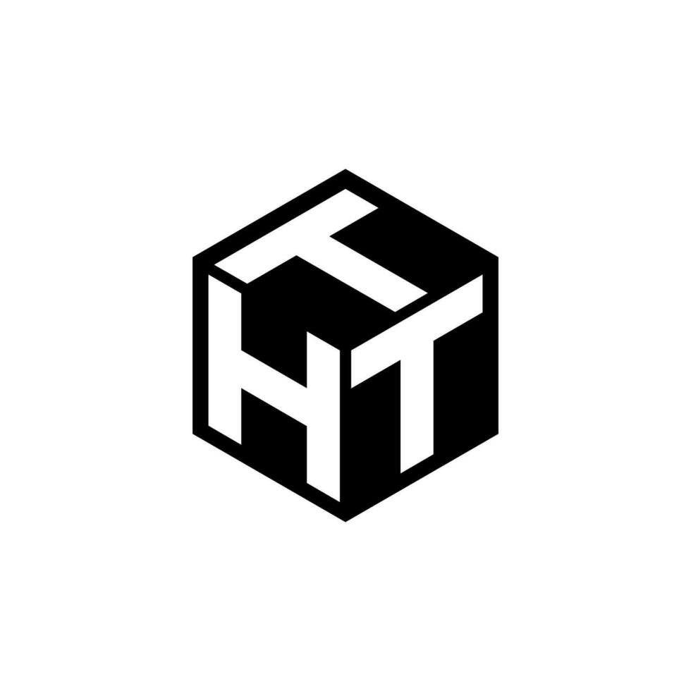 htt brev logotyp design i illustration. vektor logotyp, kalligrafi mönster för logotyp, affisch, inbjudan, etc.