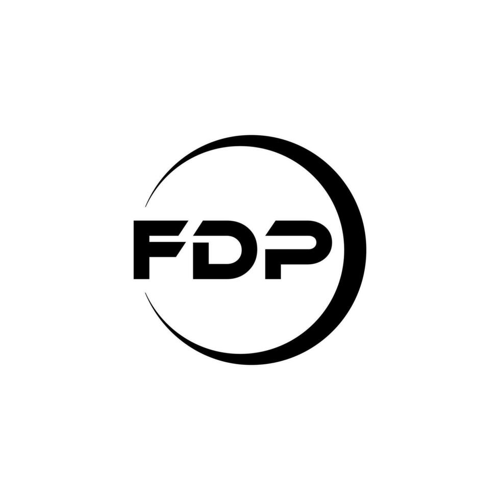 fdp brev logotyp design i illustration. vektor logotyp, kalligrafi mönster för logotyp, affisch, inbjudan, etc.