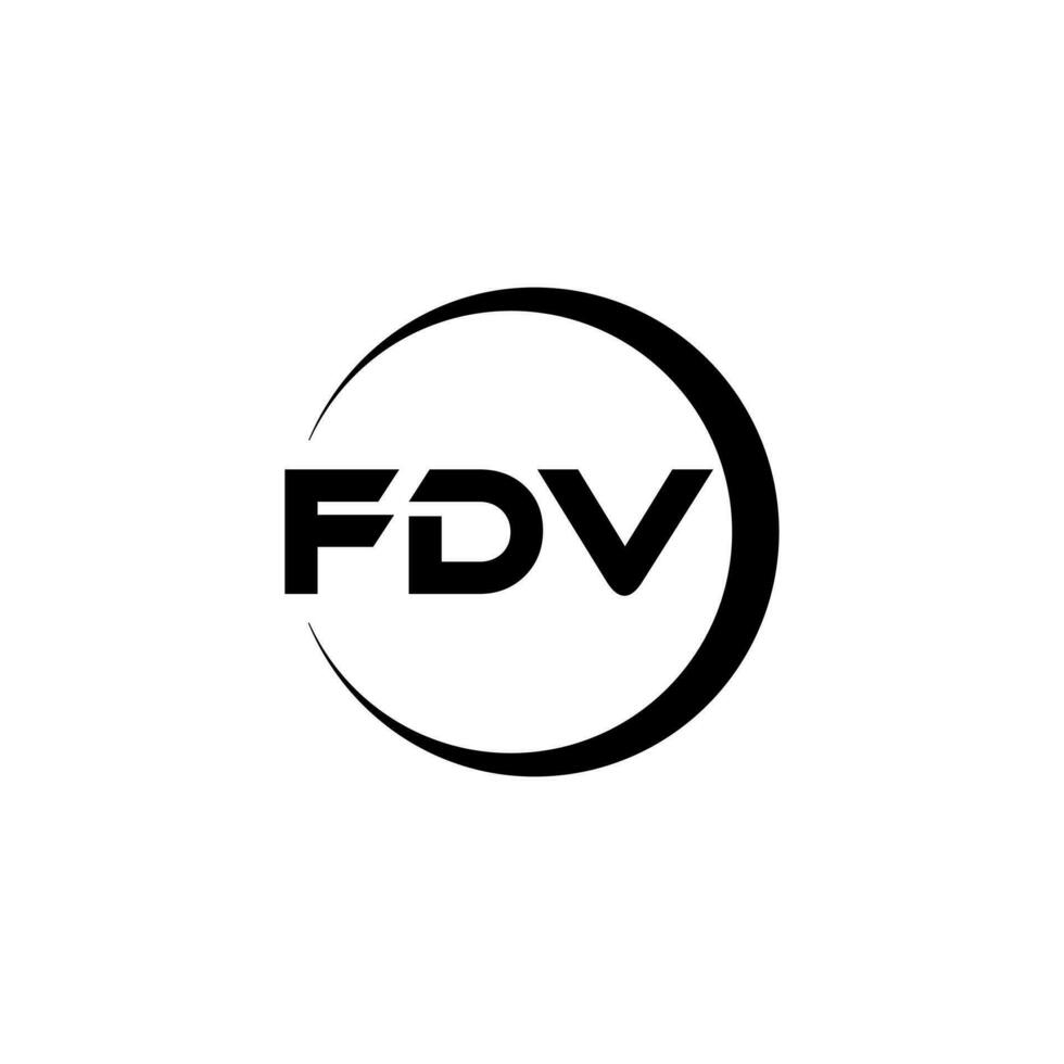 fdv brev logotyp design i illustration. vektor logotyp, kalligrafi mönster för logotyp, affisch, inbjudan, etc.