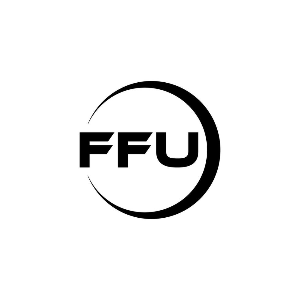 ffu brev logotyp design i illustration. vektor logotyp, kalligrafi mönster för logotyp, affisch, inbjudan, etc.