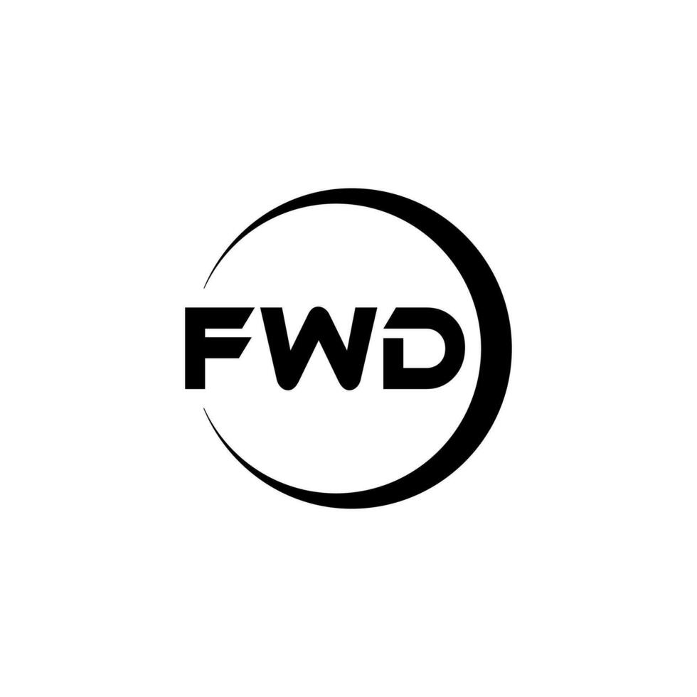 fwd brev logotyp design i illustration. vektor logotyp, kalligrafi mönster för logotyp, affisch, inbjudan, etc.