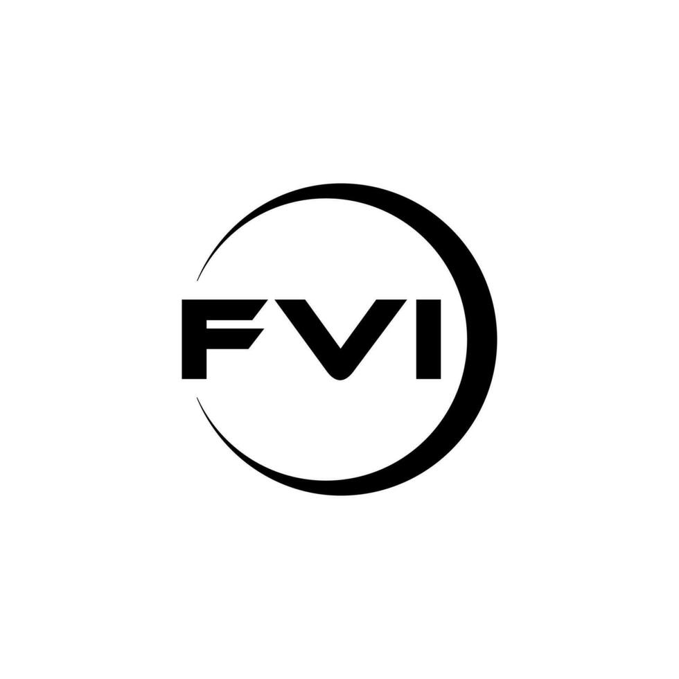 fvi brev logotyp design i illustration. vektor logotyp, kalligrafi mönster för logotyp, affisch, inbjudan, etc.