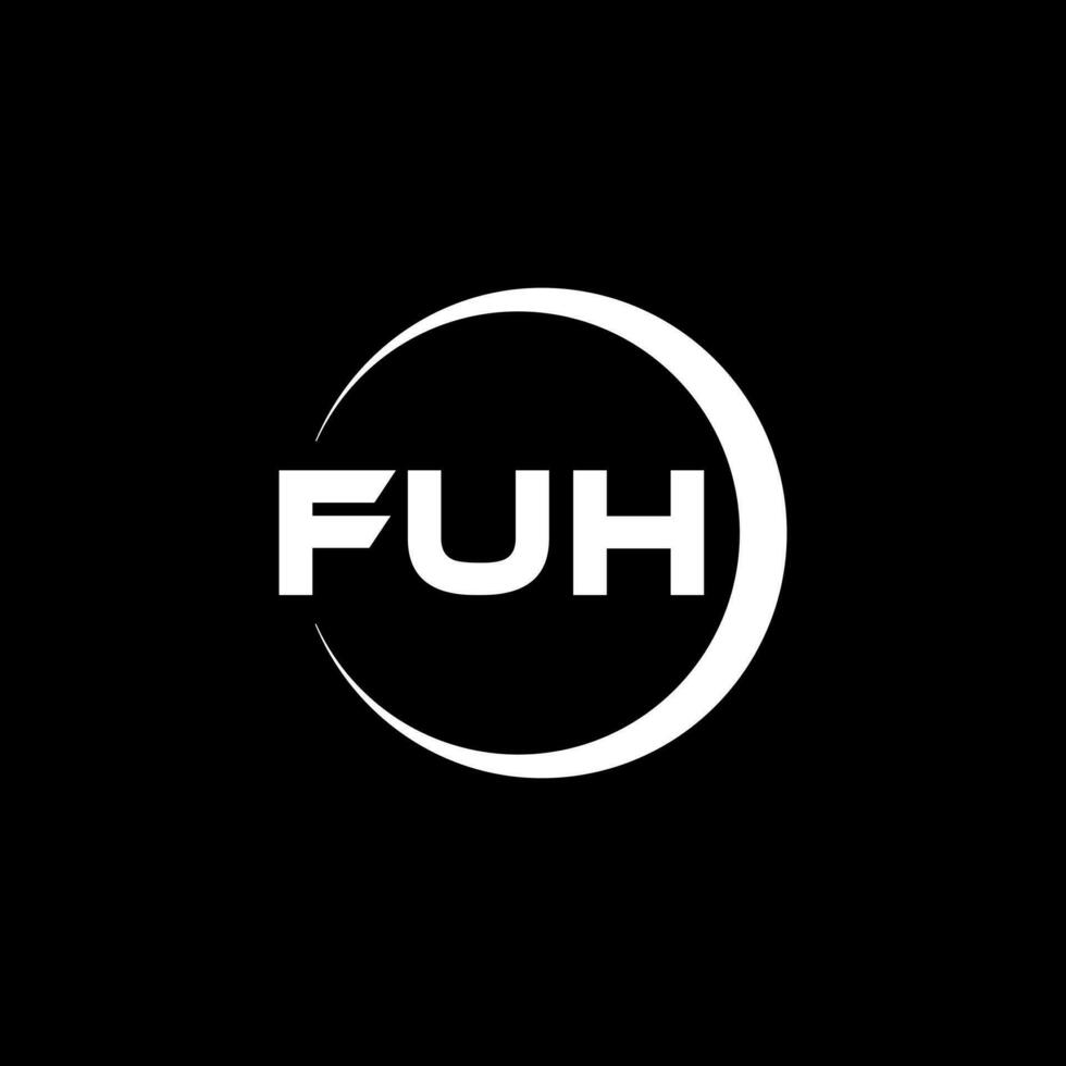 fuh brev logotyp design i illustration. vektor logotyp, kalligrafi mönster för logotyp, affisch, inbjudan, etc.