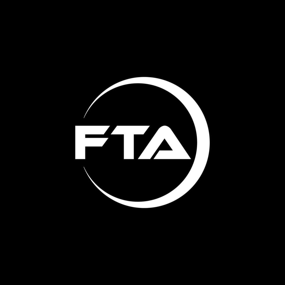 fta brev logotyp design i illustration. vektor logotyp, kalligrafi mönster för logotyp, affisch, inbjudan, etc.