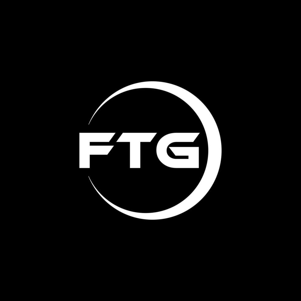 ftg brev logotyp design i illustration. vektor logotyp, kalligrafi mönster för logotyp, affisch, inbjudan, etc.