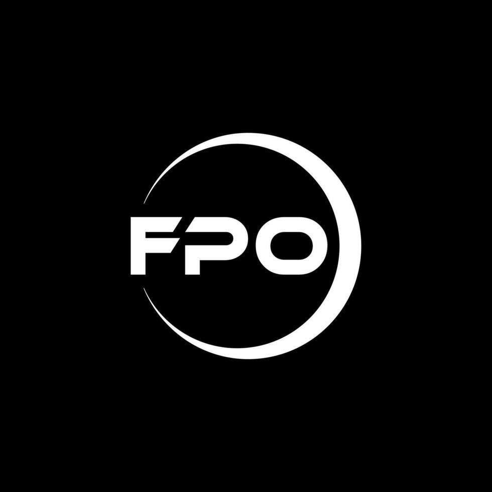 fpo brev logotyp design i illustration. vektor logotyp, kalligrafi mönster för logotyp, affisch, inbjudan, etc.