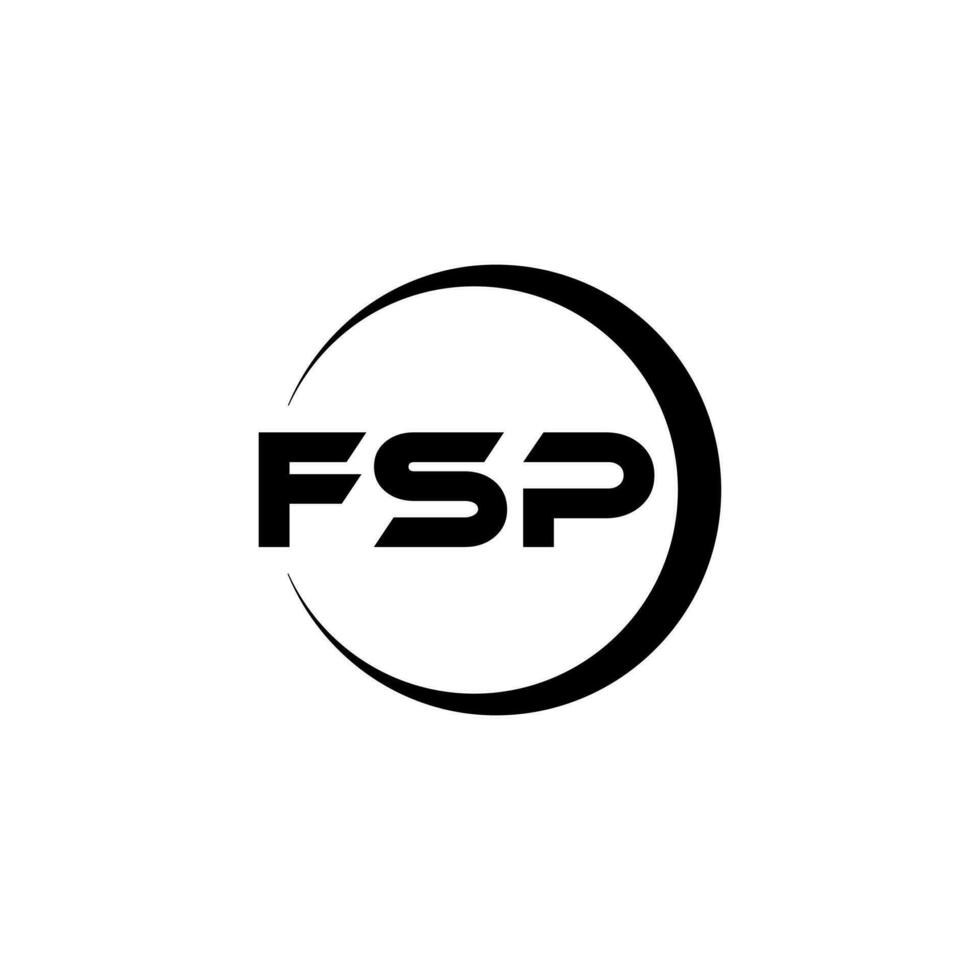 fsp brev logotyp design i illustration. vektor logotyp, kalligrafi mönster för logotyp, affisch, inbjudan, etc.