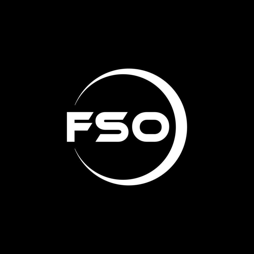 fso brev logotyp design i illustration. vektor logotyp, kalligrafi mönster för logotyp, affisch, inbjudan, etc.