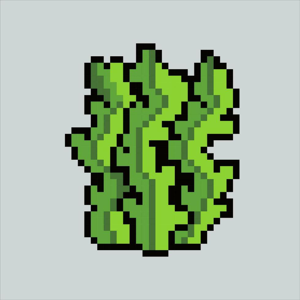 Pixel Kunst Illustration Seetang. pixelig Seetang. Grün Seetang Symbol pixelig zum das Pixel Kunst Spiel und Symbol zum Webseite und Video Spiel. alt Schule retro. vektor