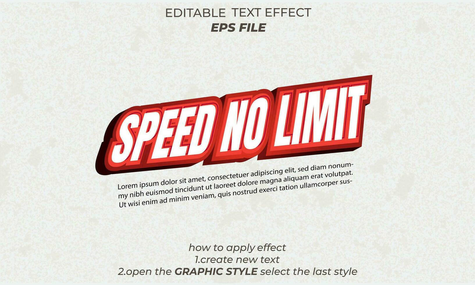 hastighet text effekt, typografi, 3d text vektor