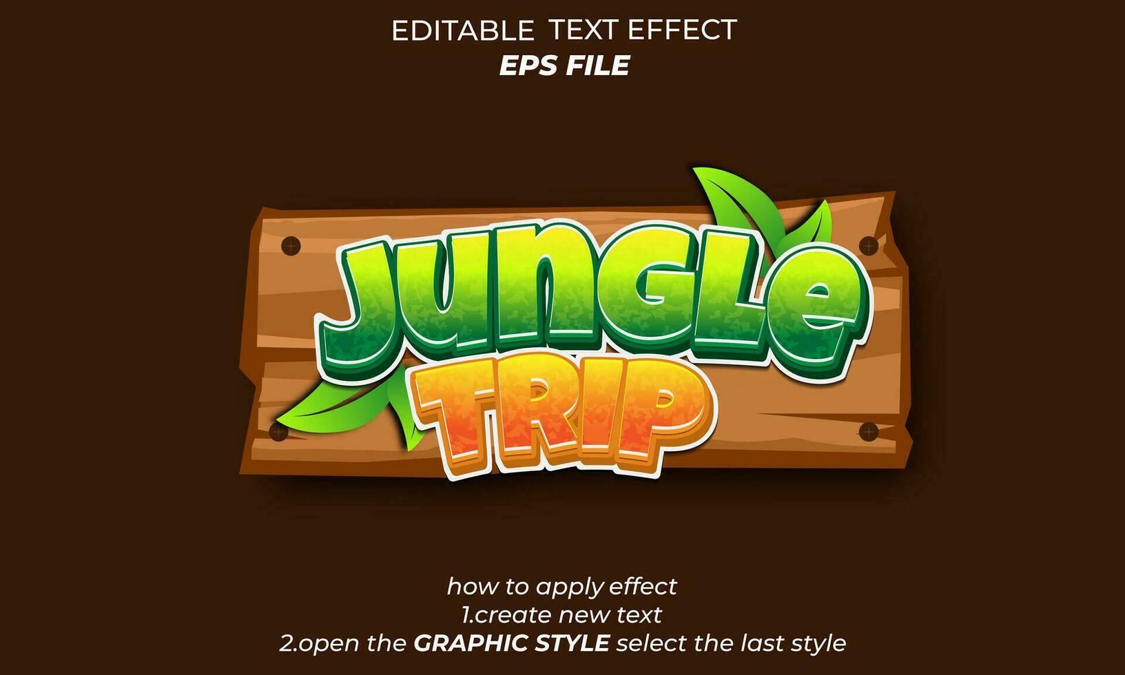 djungel text effekt, typografi, 3d text vektor