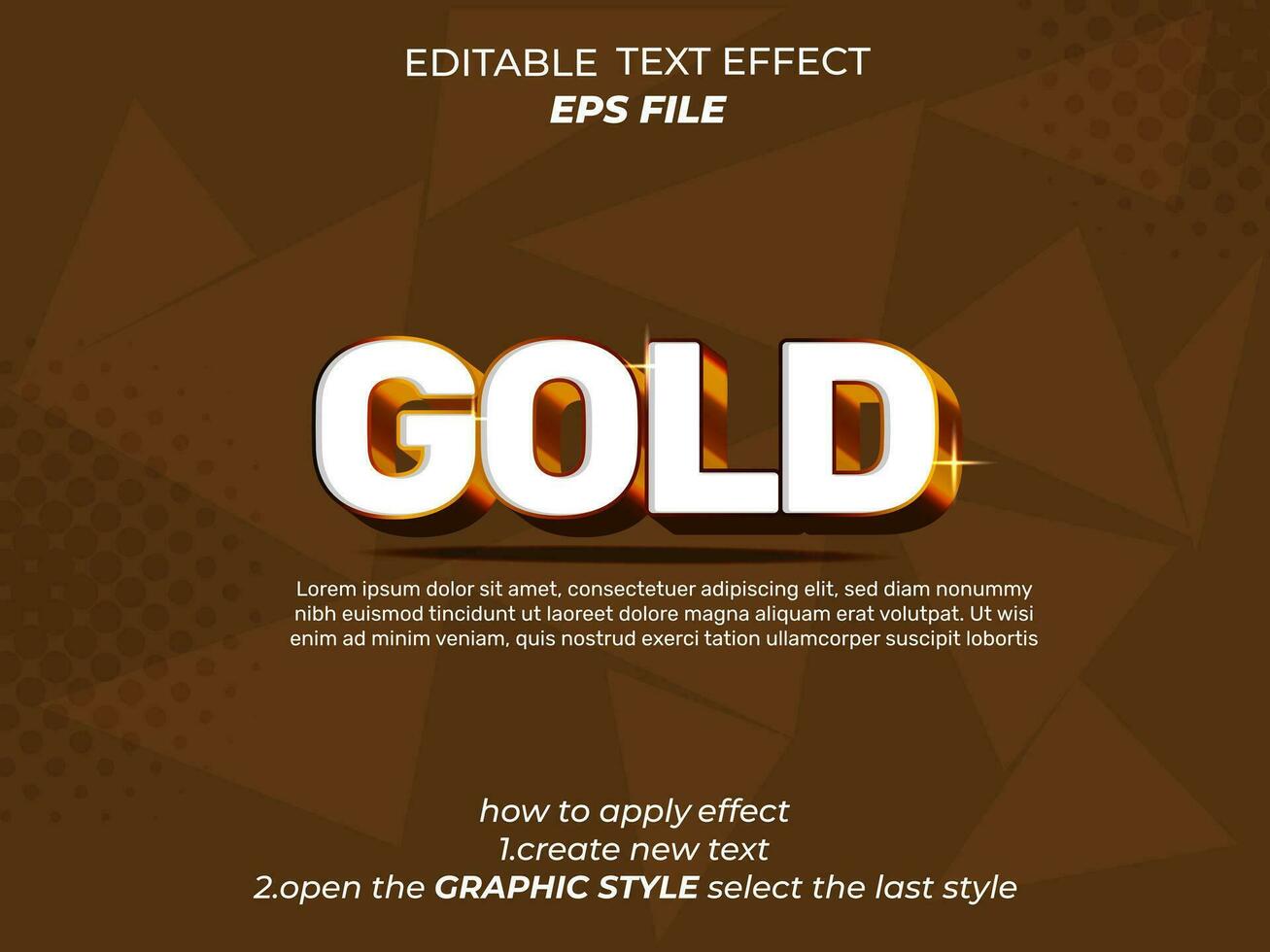 guld text effekt typografi, 3d text. vektor mall