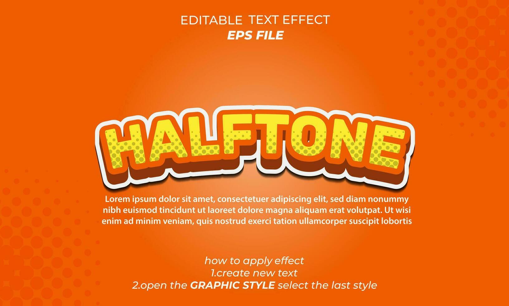 Halbton Text Wirkung, Typografie, 3d Text. Vektor Vorlage