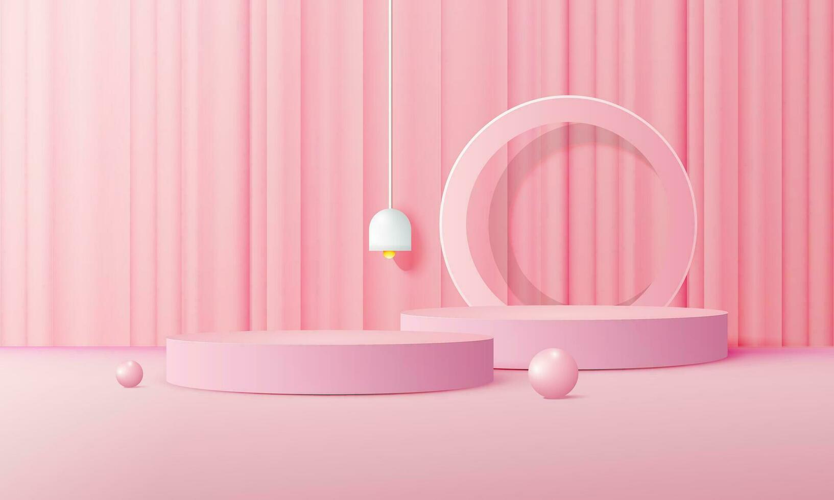rosa podium scen bakgrund med bakgrund, för produkt presentation, falsk upp, visa kosmetisk. vektor