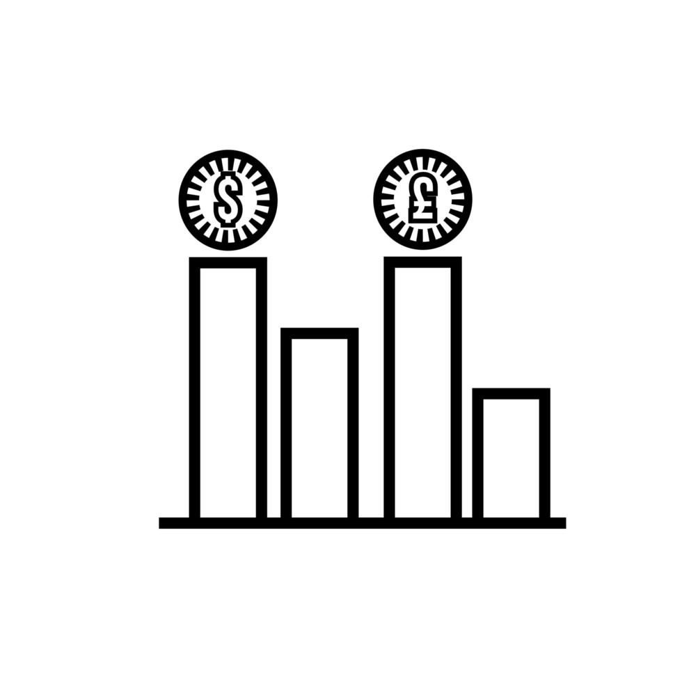 finansiella statistikfält med myntlinjestil vektor