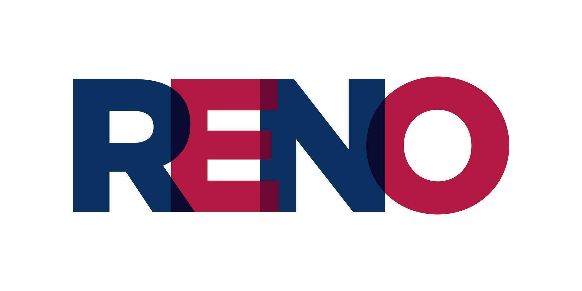 Reno, Nevada, USA Typografie Slogan Design. Amerika Logo mit Grafik Stadt Beschriftung zum drucken und Netz. vektor