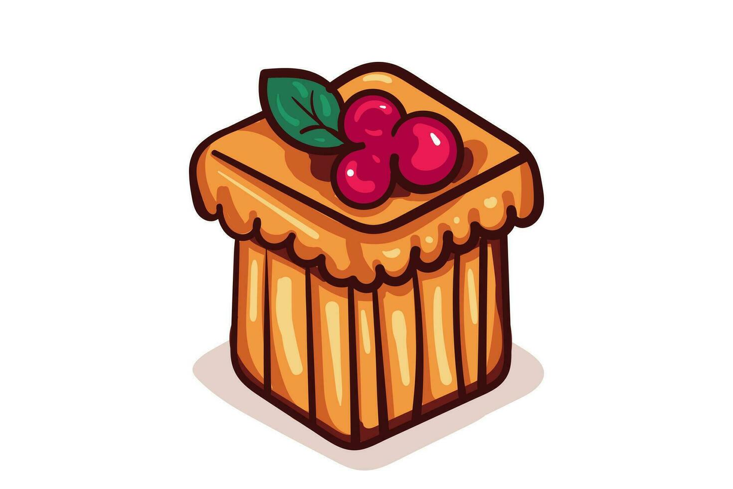 ljuv kaka vektor illustration. efterrätt mat symbol. bageri design element, logotyper, märken, etiketter och ikoner.