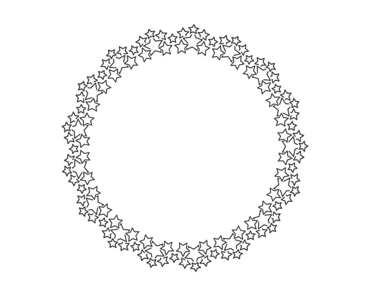 Start dekoration ram i vektor. stjärnor abstrakt runda gräns. vektor