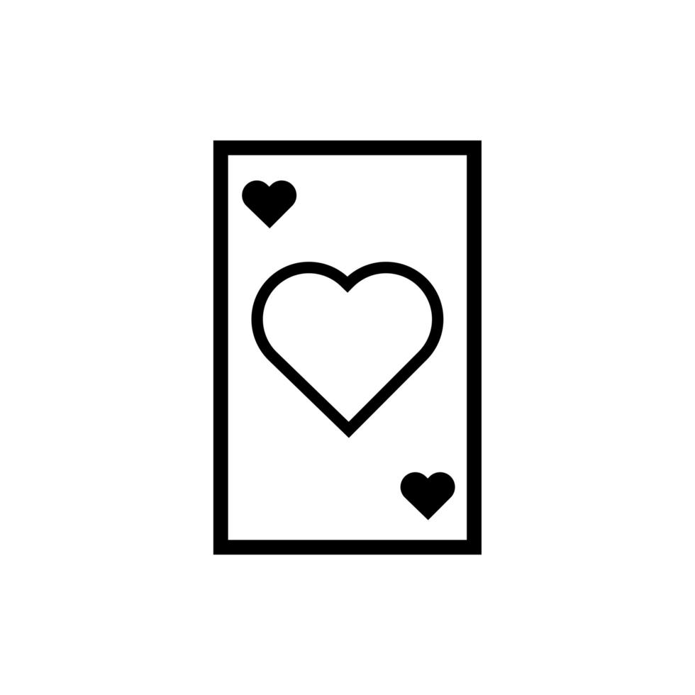 Happy Valentinstag Pokerkarte mit Herzlinienstil line vektor