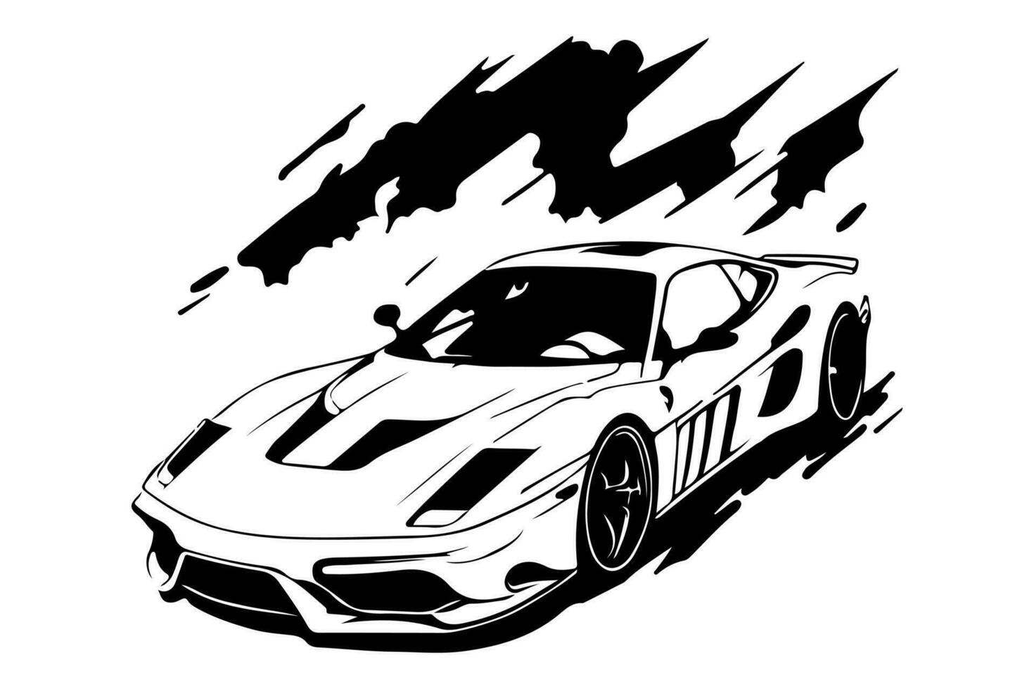 Sport Auto Vektor Illustration zum t Hemd Design, drucken und Logo. Sportwagen Clip Art von Geschwindigkeit Fahrzeug.