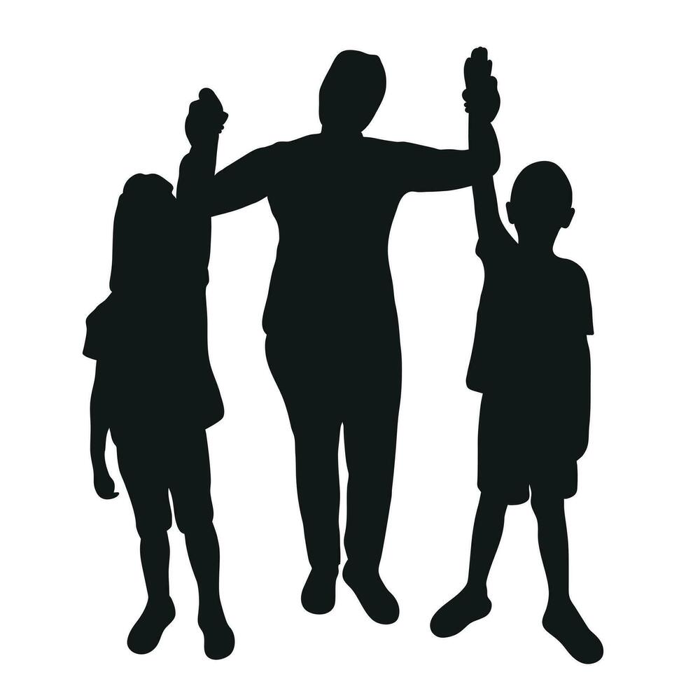 skizzenhaft Bild von Silhouetten von Eltern und Kinder. Vater, Papa, Mutter, Mutter, Sohn, Tochter vektor