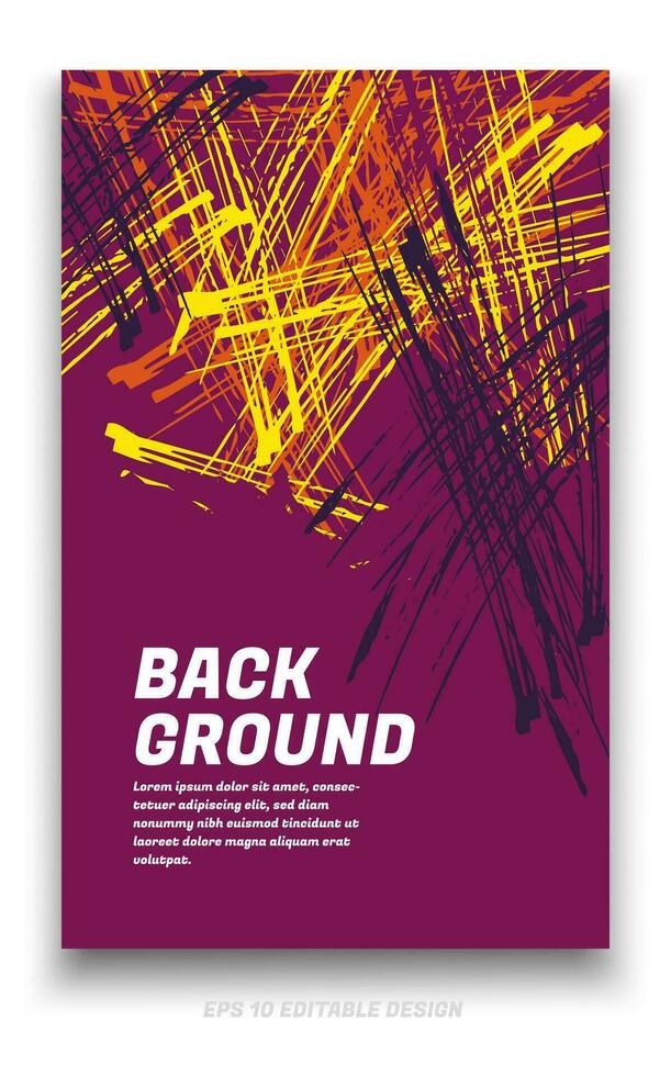 abstrakt grunge bakgrund omslag design med borsta stroke begrepp. design element för affischer, tidningar, bok täcker, broschyr mall, flygblad, presentation. vektor