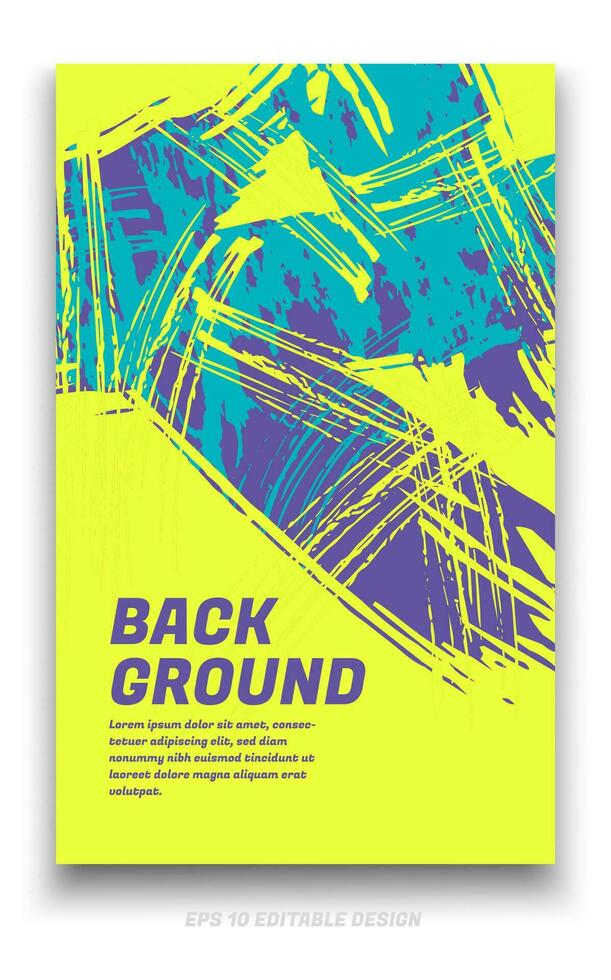 abstrakt grunge bakgrund omslag design med borsta stroke begrepp. design element för affischer, tidningar, bok täcker, broschyr mall, flygblad, presentation. vektor