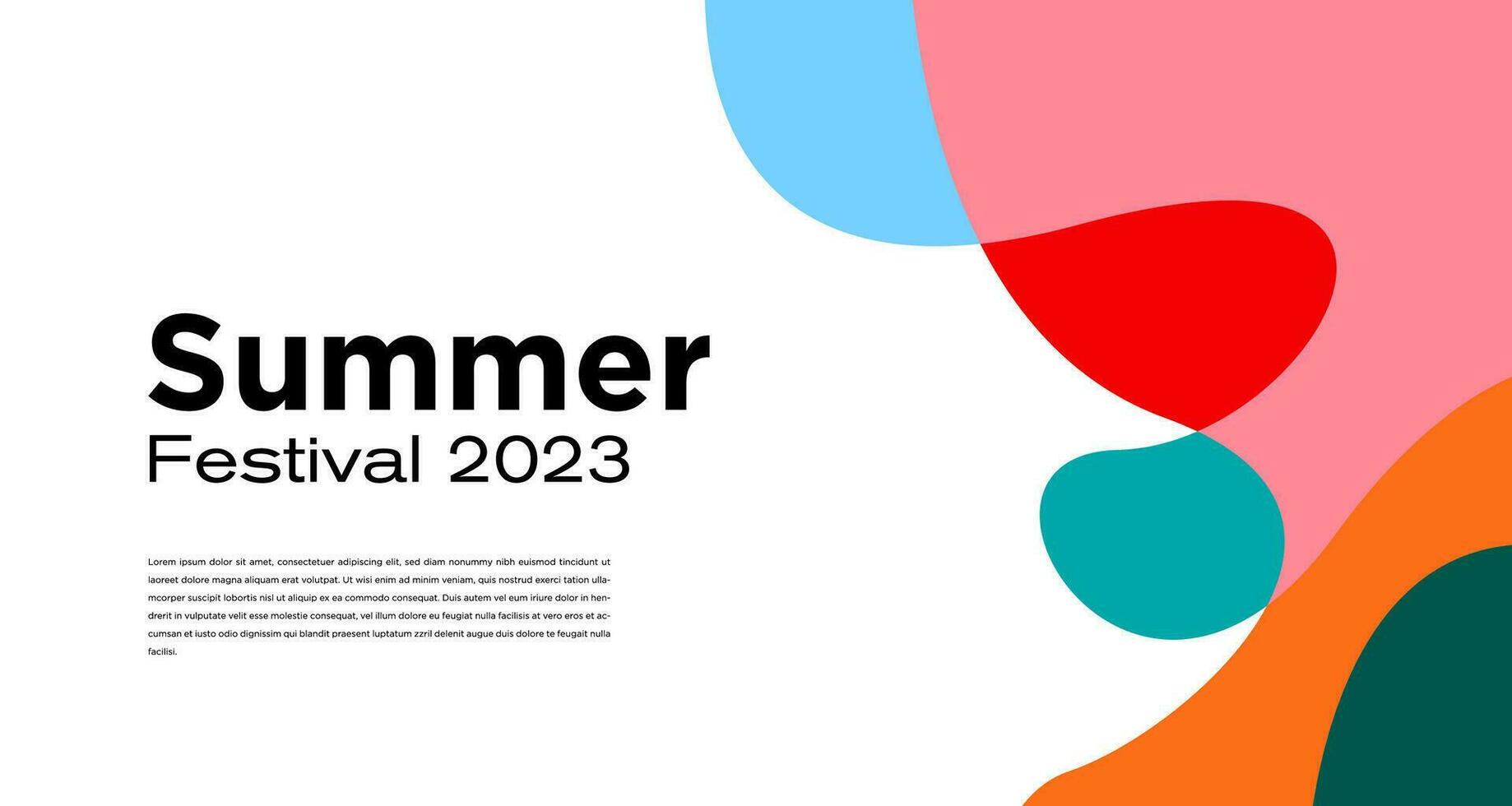 vektor färgrik flytande abstrakt bakgrund för sommar festival 2023
